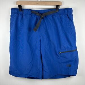 The North Face Mens Belted Water Mule Lightweight Nylon Pull-On Blue Shorts XL